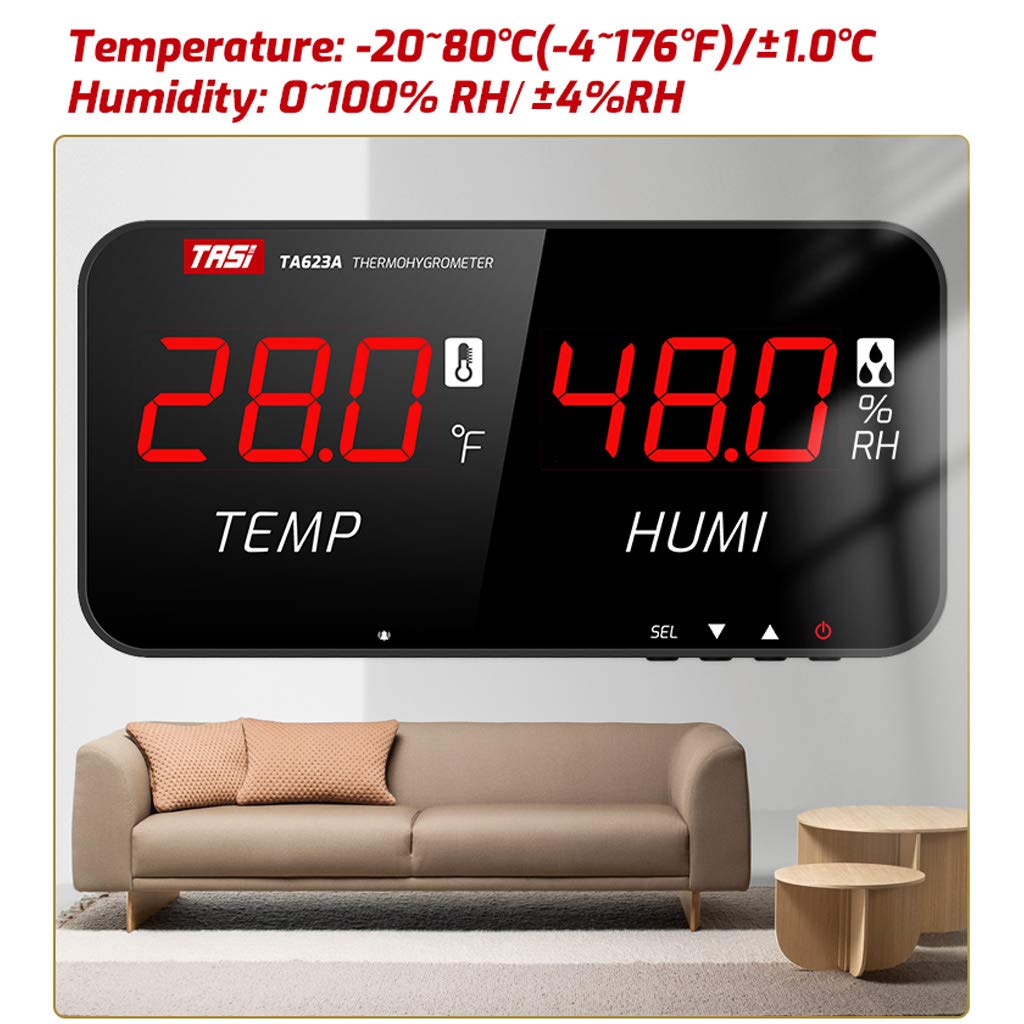 Monitor de temperatura y humedad, termómetro higrómetro, termómetro digital, sensor de humedad para el hogar, oficina, higrómetro de 13 pulgadas