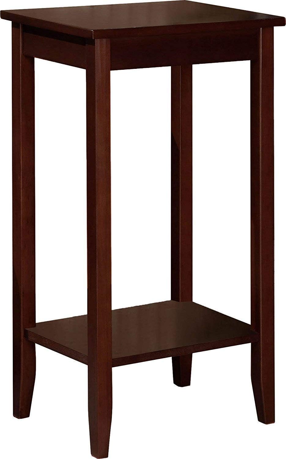 - Umark Side Table with Lower Shelf Sheesham Wood for Home Decor Living Room Single Tall and Multipurpose Walnut Finish (Dark Brown)