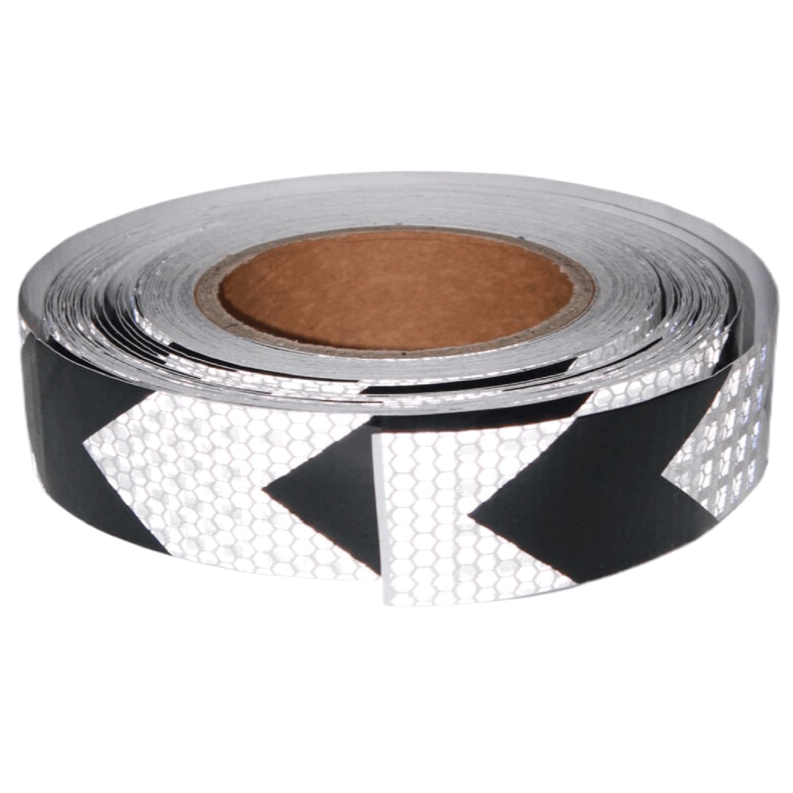 tuyrchu Black White Reflective Tape Outdoor Waterproof 1 inch X 66 feet, High Visibility Hazard Conspicuity Safety Industrial Marking Tape