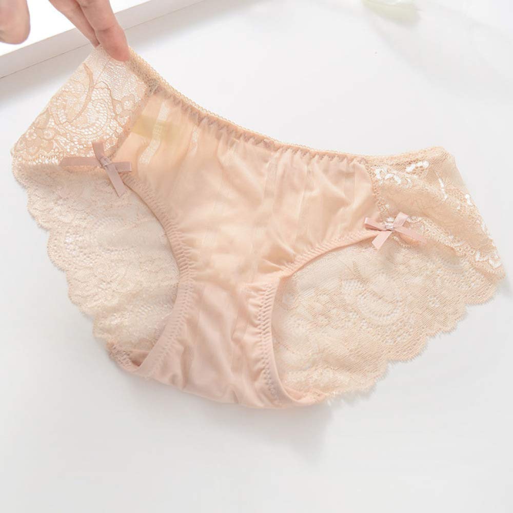 Women Underwear Solid Panties Lace Cotton Briefs Transparent Embroidery Lingerie