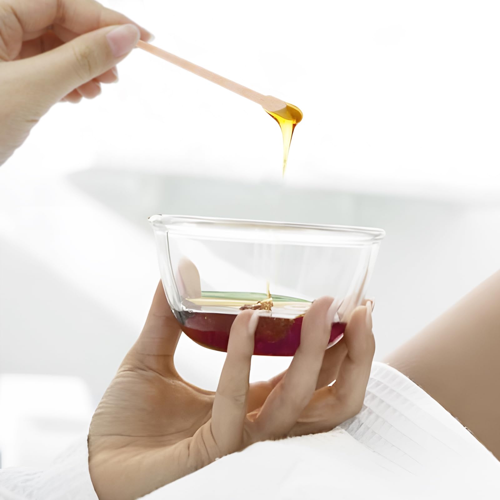 WISYOK Wooden Waxing Sticks - Waxing Applicator Sticks for Eyebrow, Lip, Nose, and Body Hair Removal, Double-ended Design Small wax stick for Spa and Home Use Pack of 500