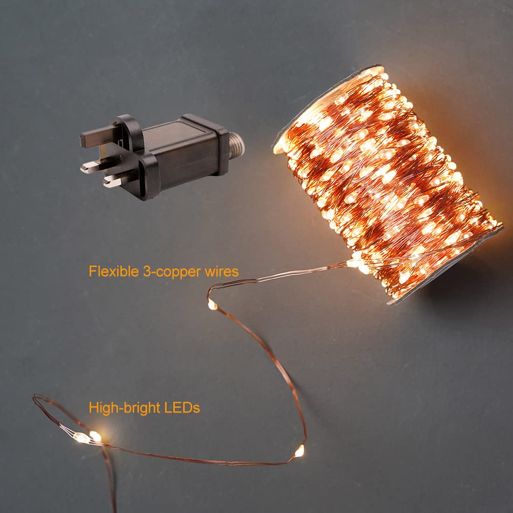 RESNICE 400Ft Extra Long Fairy Lights Plug in Waterproof Outside Copper Wire String Lights with Remote 1200 High-Bright LEDs for Garden Porch - Image 2