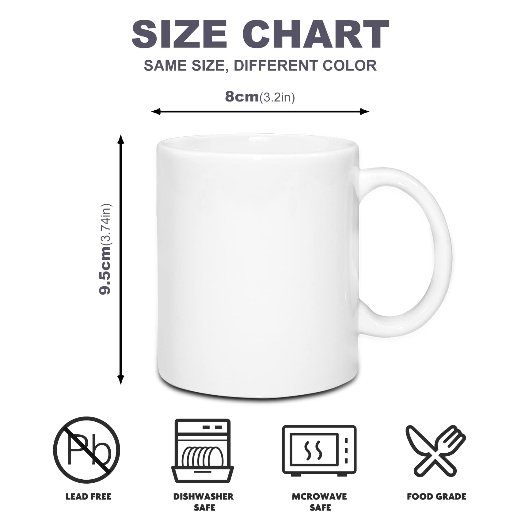 Image secondaire de l'Ensemble de 24 Tasses à Sublimation Blancs - Mugs Humoristiques en Céramique