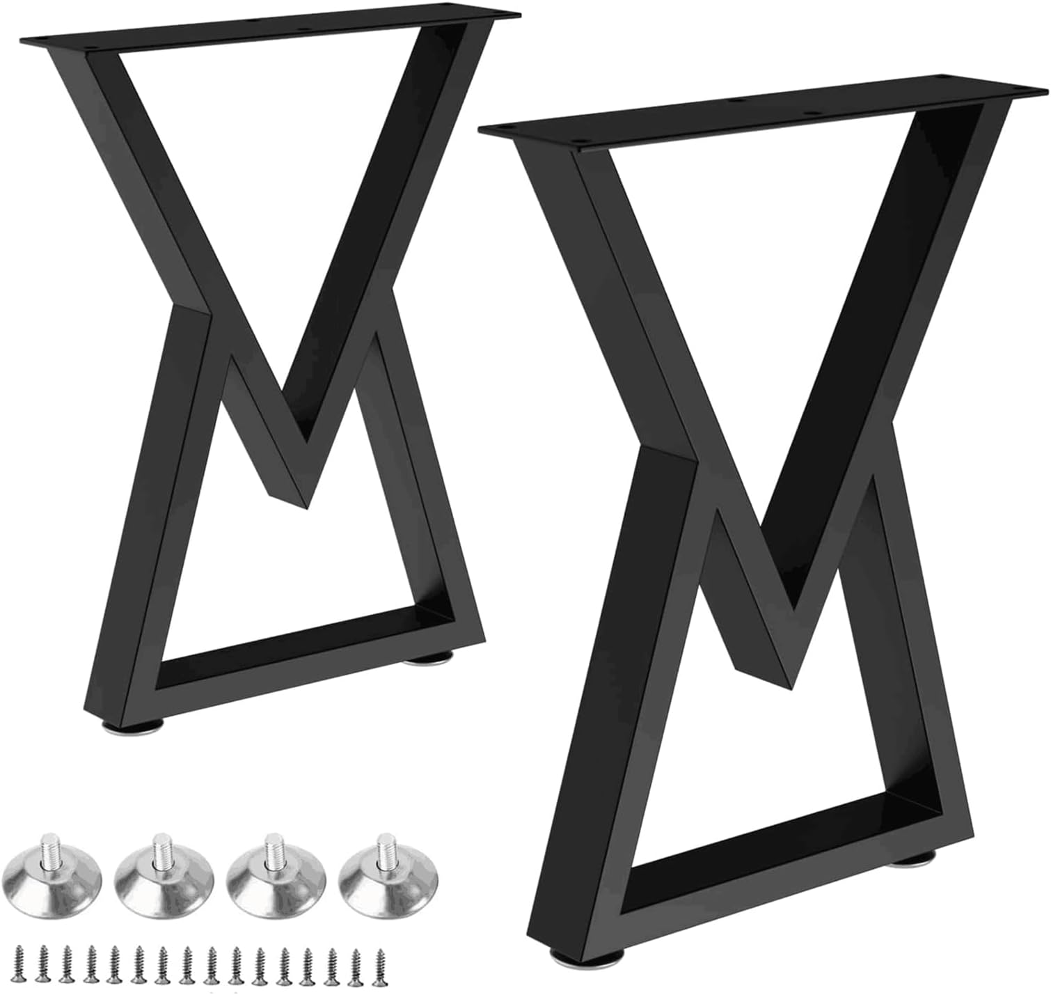 BIYEBEI Metal Bench Legs 16 Inch Double Triangle Coffee