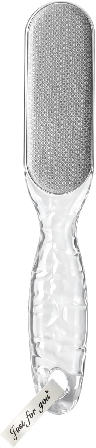 Stainless Steel Foot File - Foot Callus Remover, Durable Pedicure Tool for Hard & Dead Skin, Long-Lasting Foot Scrubber for Smooth, Soft Feet (Transparent)