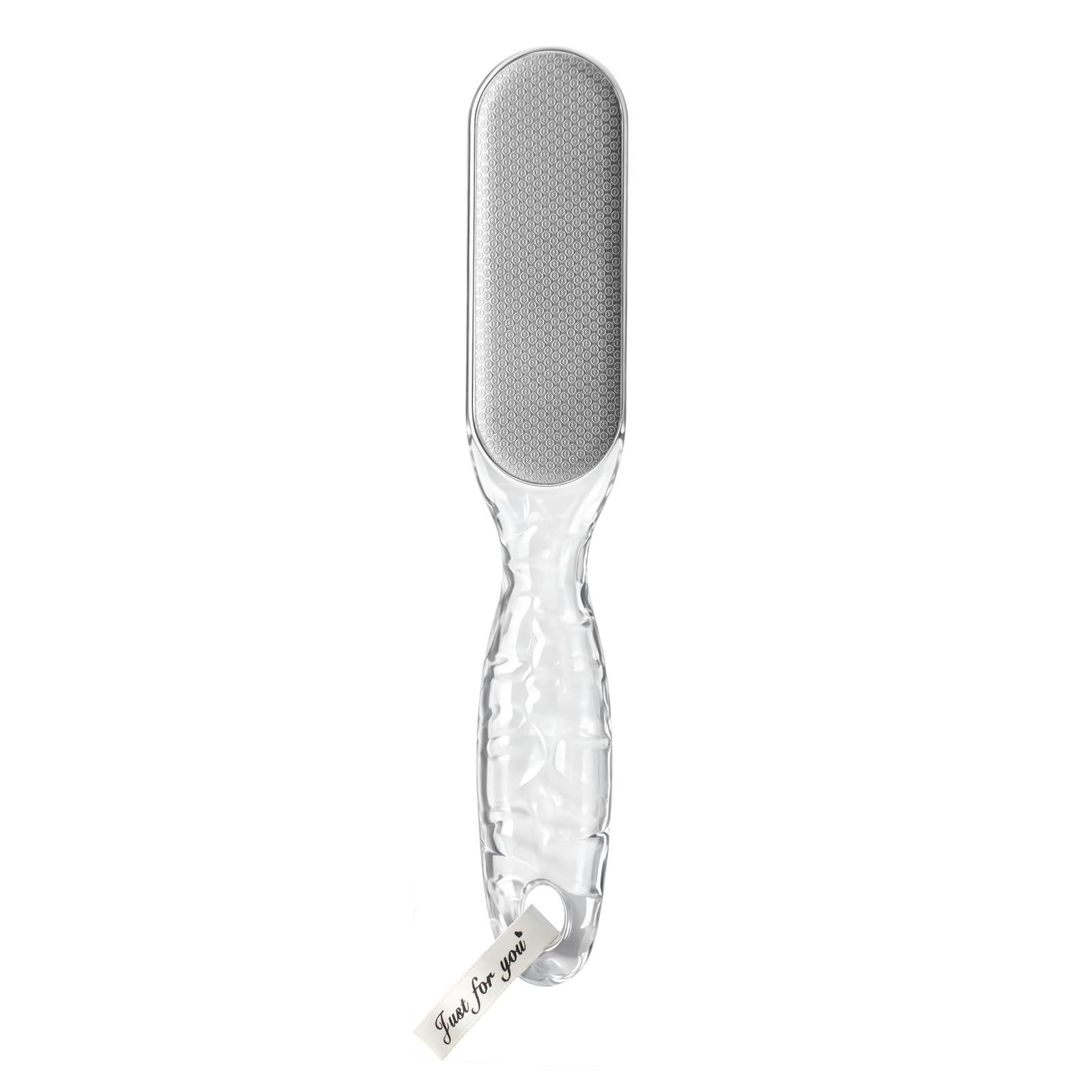 Foot File, Stainless Steel Foot Callus Remover, Double-Sided Pedicure Tool for Hard &amp; Dead Skin, Long-Lasting Foot Scrubber for Smooth, Soft Feet (Transparent)