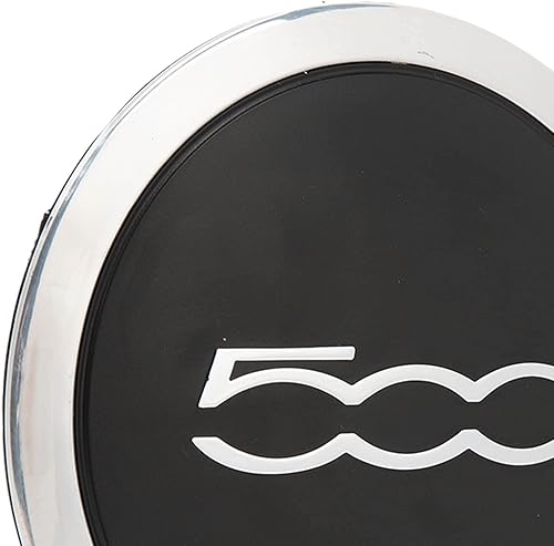 Miniatura 7 de 1 tapón de cubo de rueda central resistente al calor 68078419AC de repuesto para Fiat 500 2012 a 2022 (letra blanca círculo blanco)
