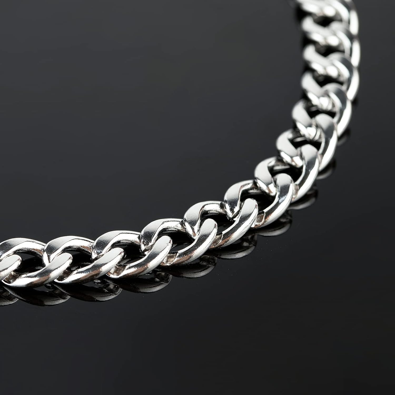 UMAOKANG 16.4 Feet Stainless Steel 10MM Cuban Chains for Men Hip Hop Jewelry Making Heavy Silver Chain Chunky Curb Cuban Link Necklace Bracelet Chain with Open Jump Rings Lobster Clasps