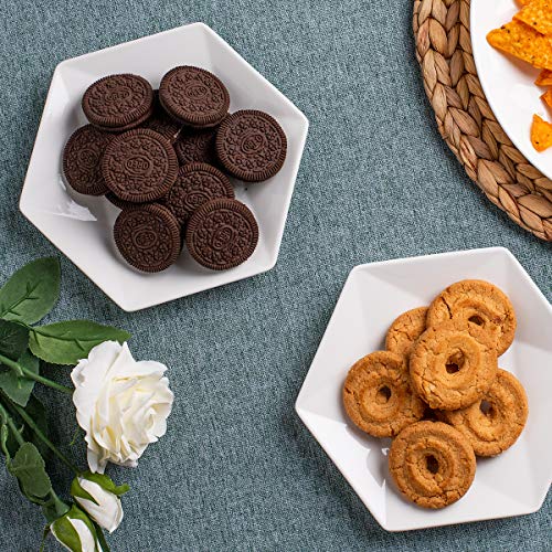 Delling Appetizer Plates Set - Ceramic 6.5In White Dessert Plates/Serving Plates/Salad Plate- Dinnerware Dishes Set For Snacks, Pasta, Side Dishes -Serving Plates Set Of 6 #TOP4