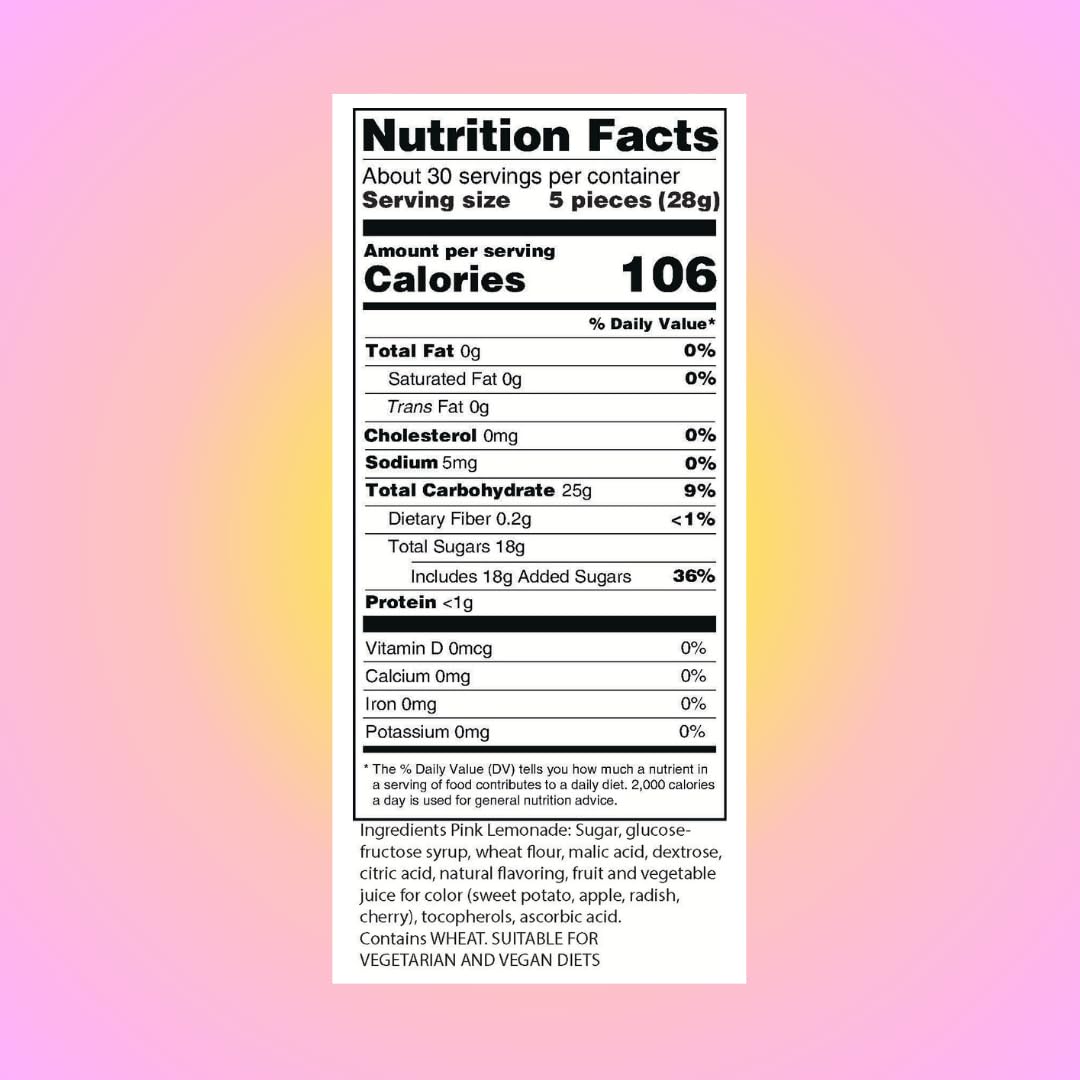 Sour Power Candy Straws, Pink Lemonade, 1.75 oz (Pack of 24)