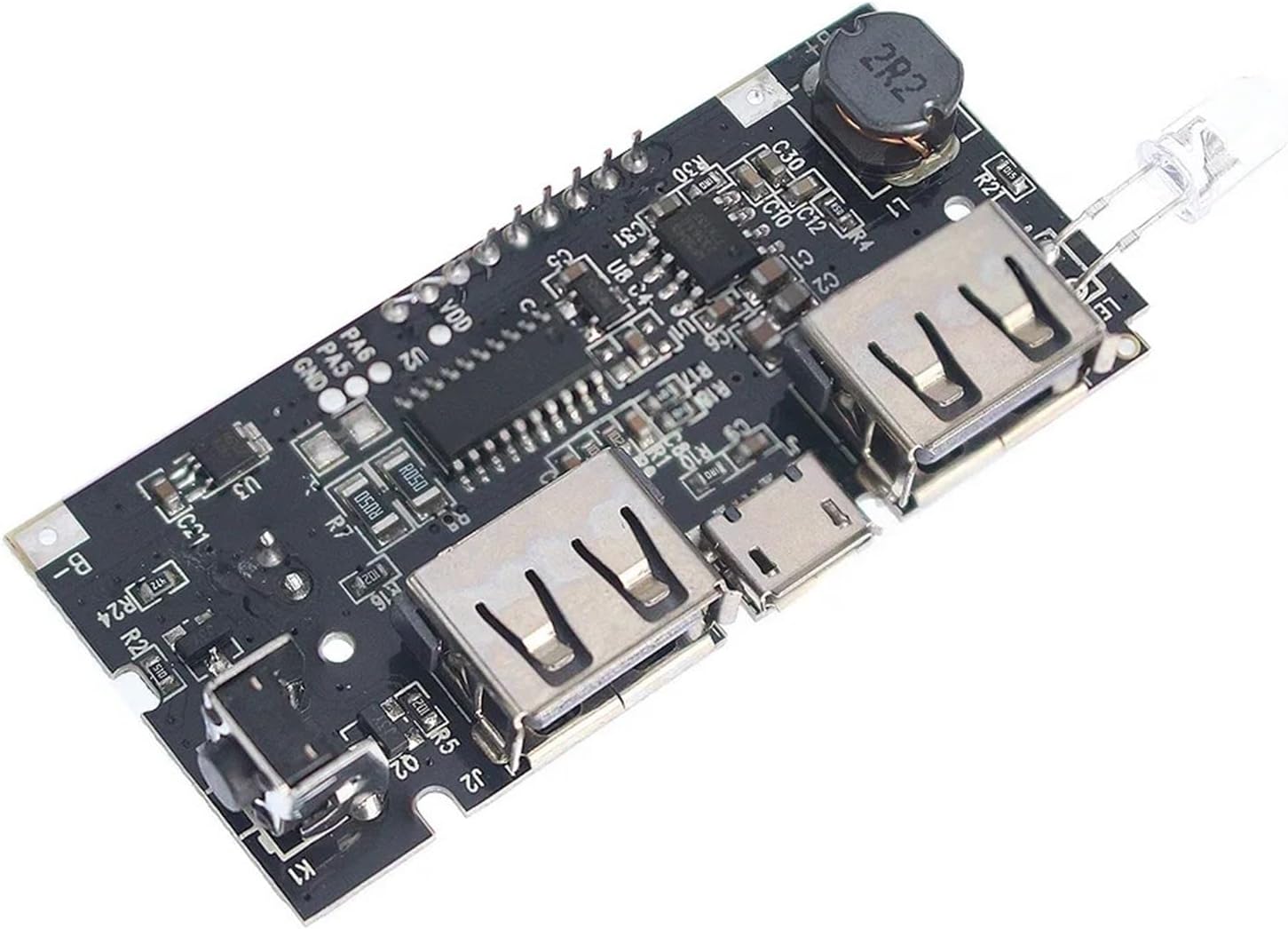 18650 Lithium Battery Charger Board Dual USB 5V 1A/2.1A with Digital LCD and Automatic Protection