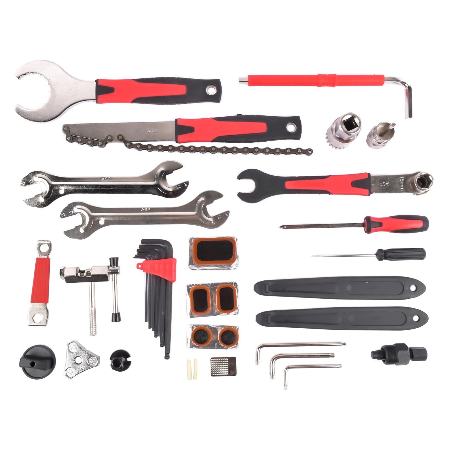 Kit D’outils Vélo Hopzty – 18 Pièces, Pour Réparation De Pneu, Chaîne, Roue Libre – étui De Transport !