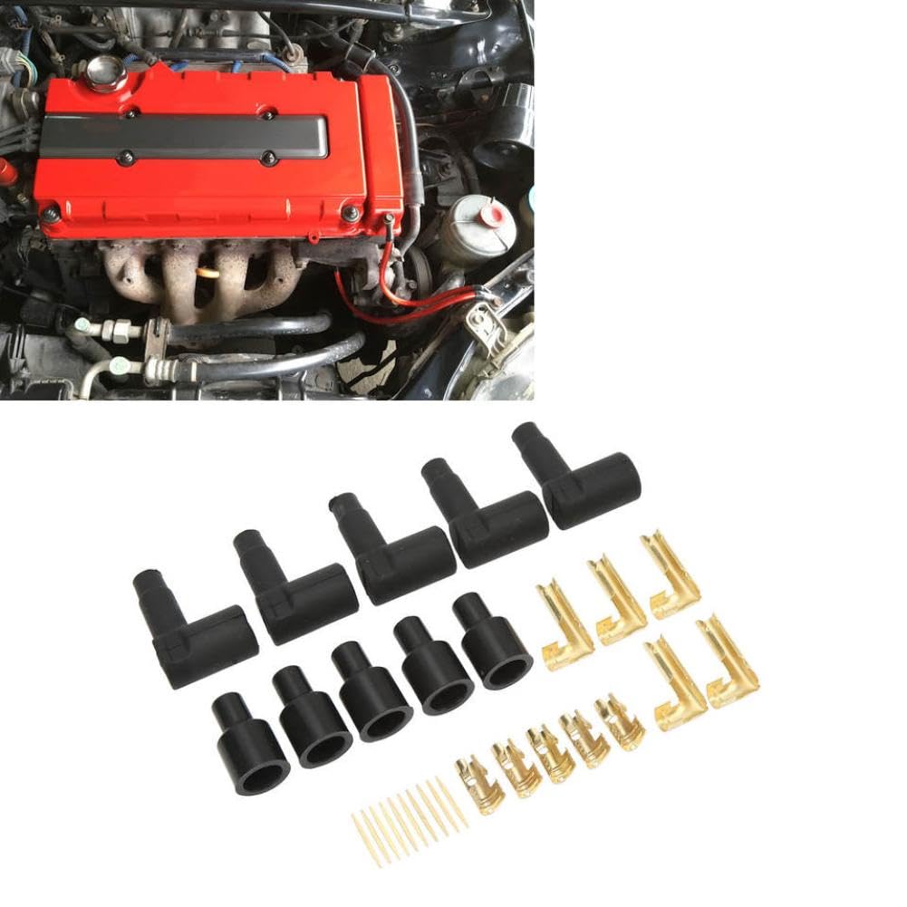 Kit terminale in materiale di gomma nera per candela da 30 pezzi, adatto per cavi da 6-10 mm