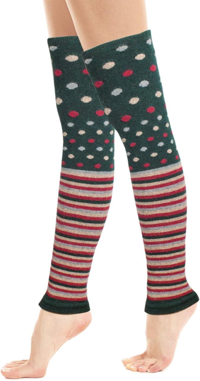 Dahlia Women's Leg Warmers, Knee High - Knitted Wool, Various Designs and Colors