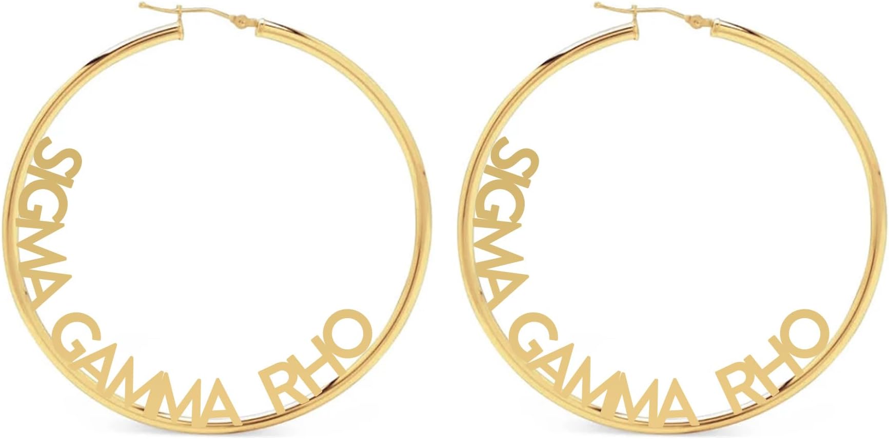Sorority Shop Sigma Gamma Rho Earrings โ Hoop 18K Gold Plated Sorority Gifts Earrings, Long-Lasting Sigma Gamma Rho Gifts for Women, Stainless Steel, No Gemstone