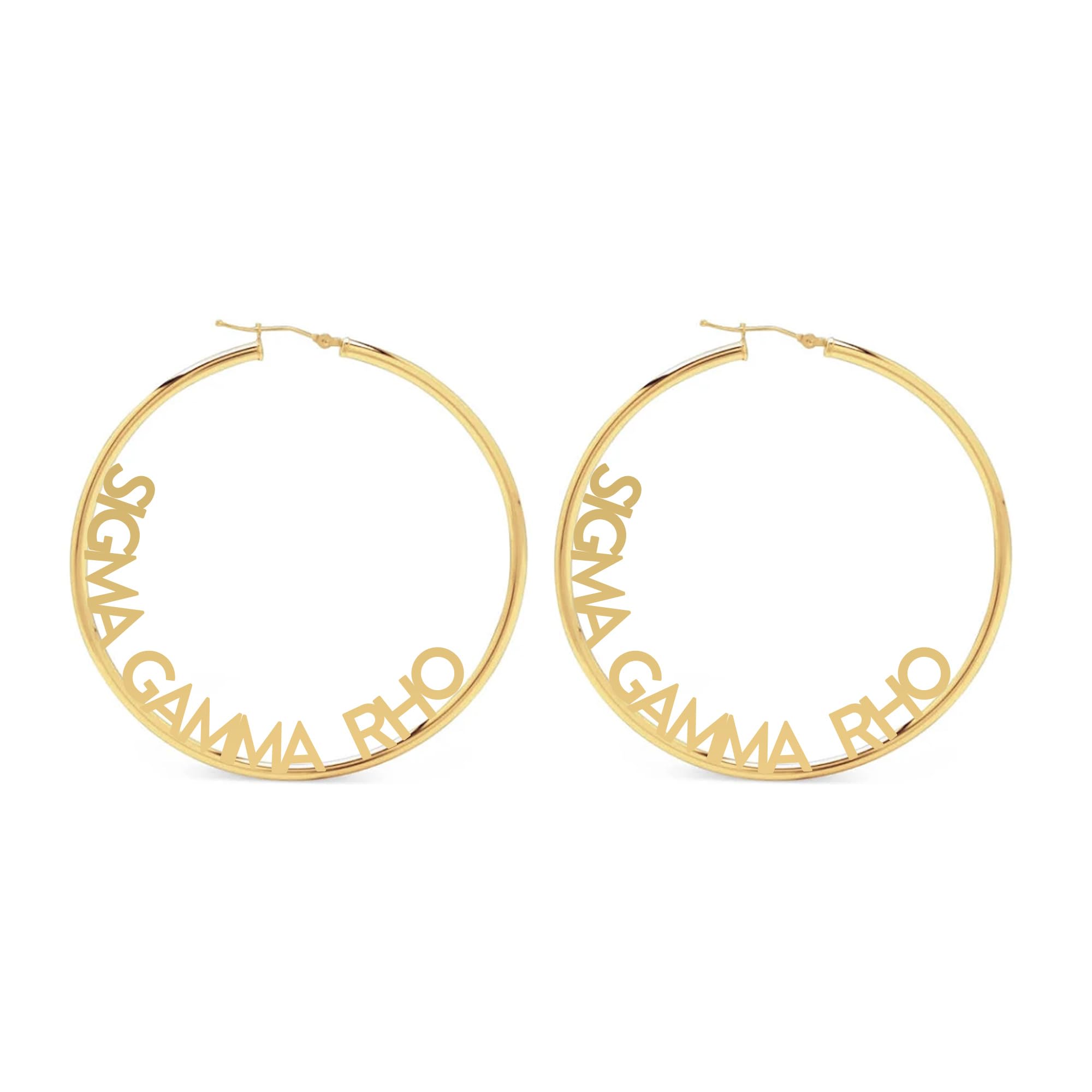 Sigma Gamma Rho Earrings — Hoop 18K Gold Plated Sorority Gifts Earrings, Long-Lasting Sigma Gamma Rho Gifts for Women, Stainless Steel, No Gemstone
