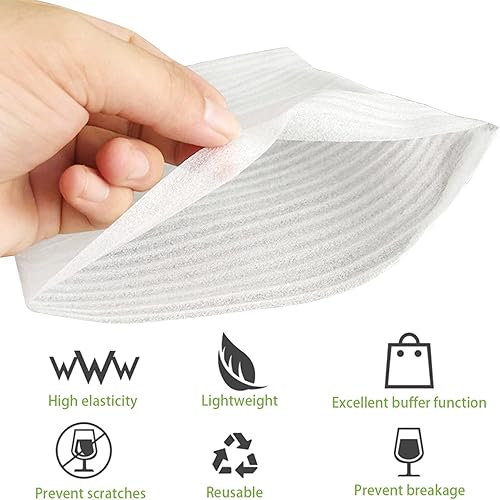 Miniatura 5 de Láminas de espuma para envolver, 100 unidades de espuma para mudanzas, envíos, embalajes, almacenamiento de forma segura para platos, muebles,