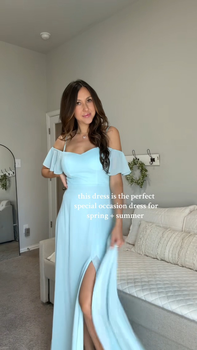 Amazon.com: Ever-Pretty Women's Formal Dresses Off Shoulder Short Sleeve  Split A-Line Floor Length Bridesmaid Dresses Mint Green US02 : Clothing,  Shoes & Jewelry