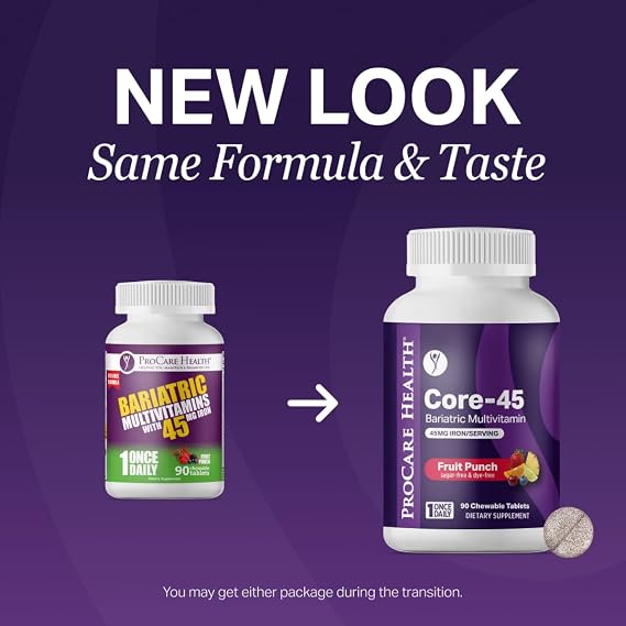 Core-45 Bariatric Multivitamin | Fruit Punch | Chewable | 30ct