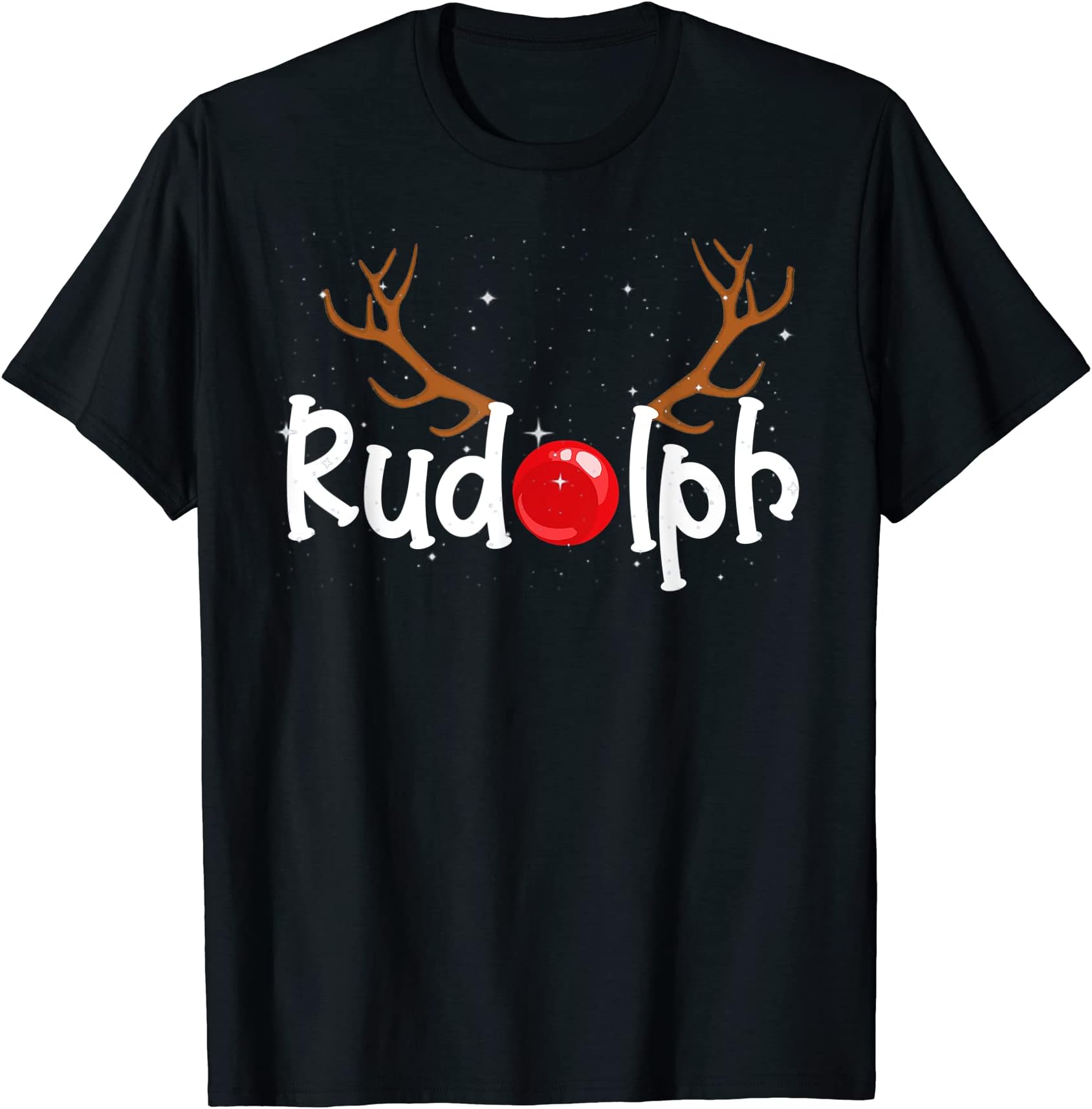 Rudolph Red Nose Reindeer Christmas Funny T-Shirt