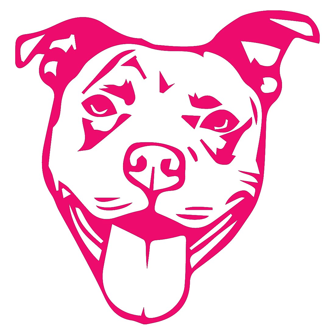 Pitbull Face Stencil 1 (Pink) (Set Of 2) Premium Waterproof Vinyl Decal Stickers for Laptop Phone Accessory Helmet Car Window Bumper Mug Tuber Cup Door Wall Decoration