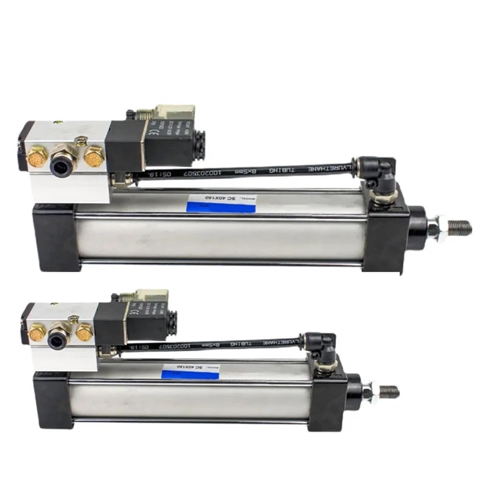 Vérin pneumatique SC 50mm avec électrovanne DC12V course 400mm sans aimant Scf50x400