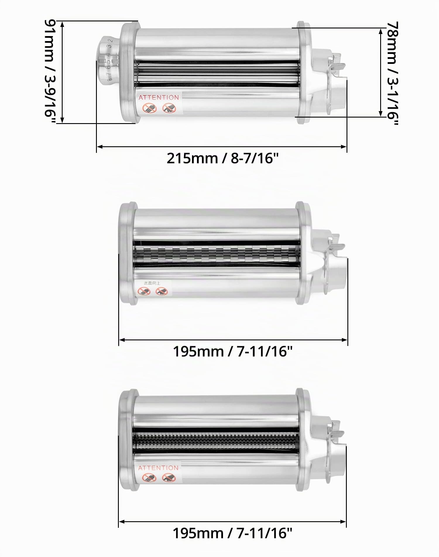 QWORK® Sfogliatrice e Taglierini per Pasta - Compatibile con Bosch Planetaria Robot da Cucina MUM5 MUM4 e Parte della Serie MUM2
