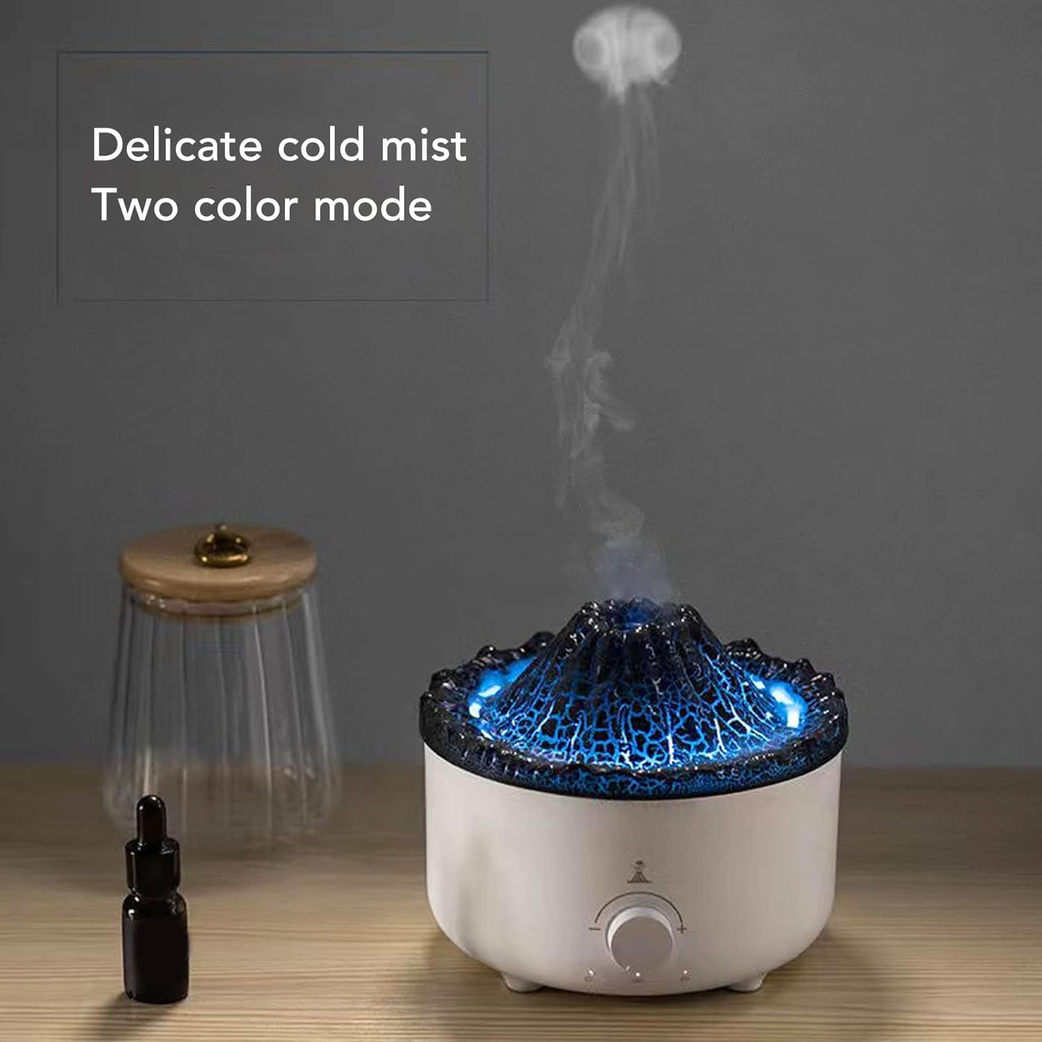 Domésticos Humidificador de Aceite Esencial de volcán, purificación de Aire de simulación 2 Modos de pulverización Difusor de aromaterapia Mejora el sueño for la Oficina for el Estudio