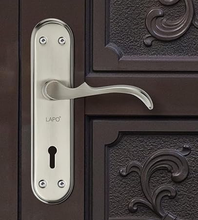 LAPO Heavy Duty Mortise Door Lock for Main Door, Bedroom Door Lock, 3 Keys, 6 Lever Double Stage Lockset for Home, Hotel, Office(Black-Nickel Finish) Ro-704