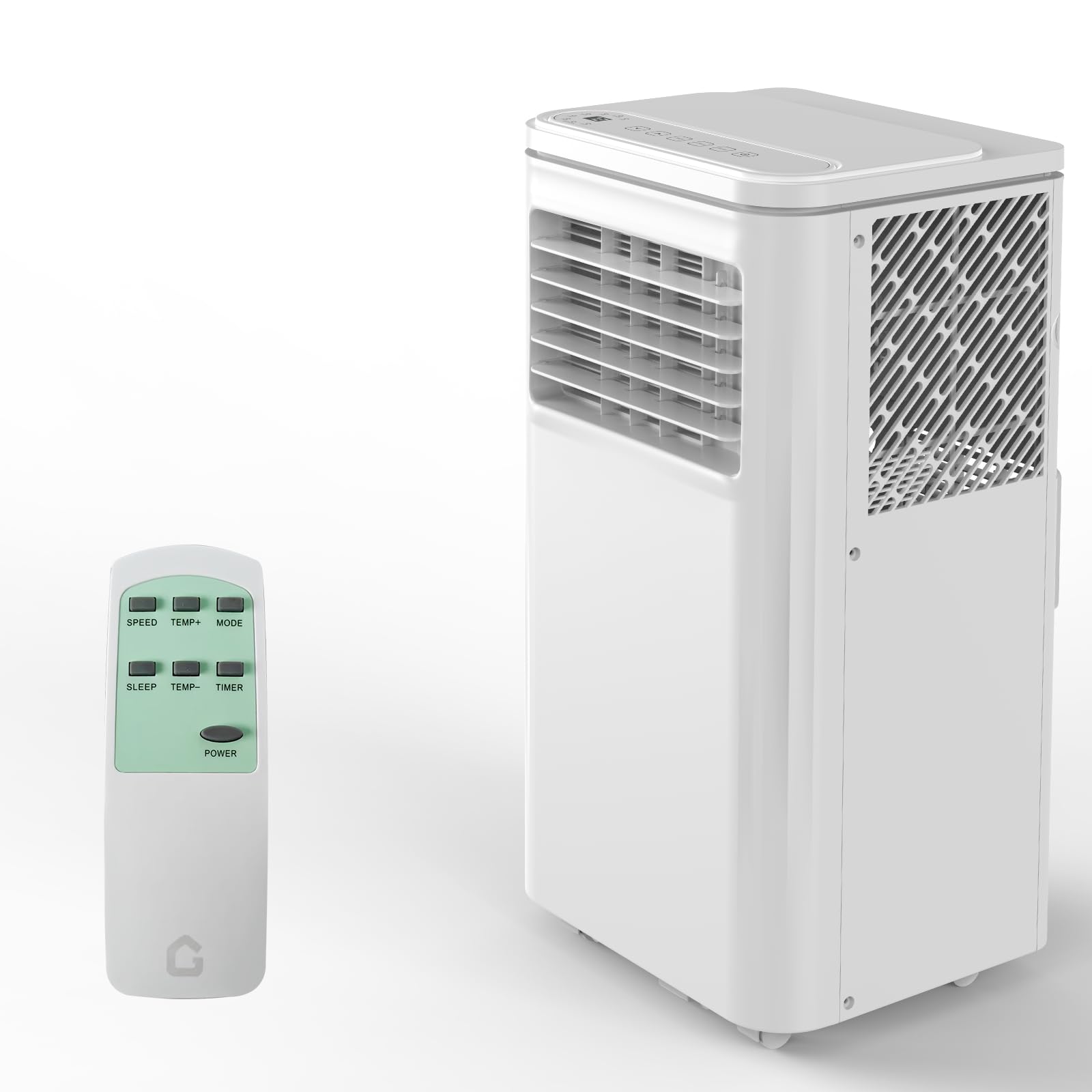 8,000 Btus Portable Air Conditioner with Remote Control, 4 in-1 Floor Room AC Unit with Cool, Dehumidifier, Fan and Sleep Mode, 24H Timer, Cool Rooms up to 350 Sq.Ft