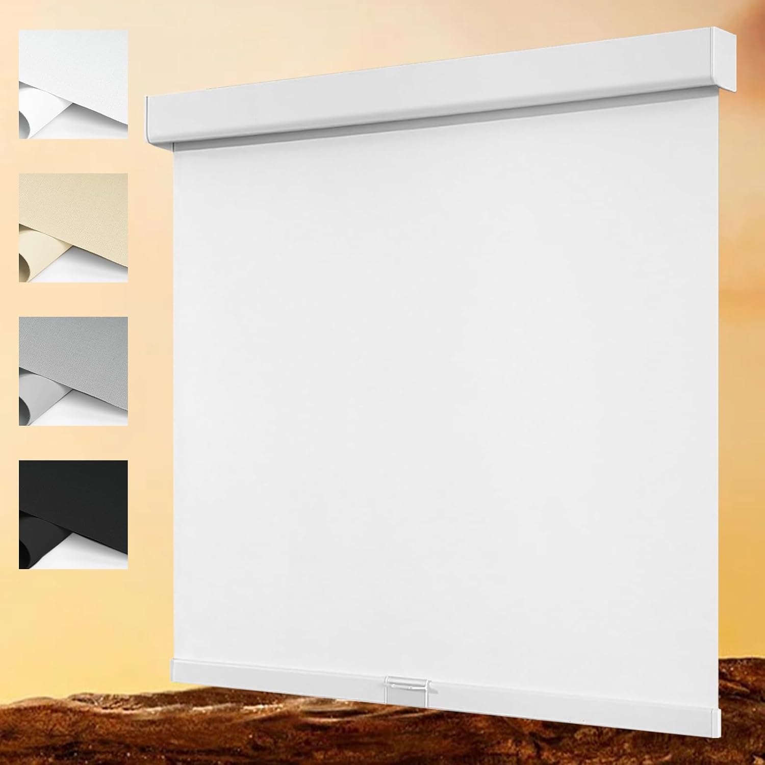 100% Blackout Roller Blinds Cordless Window Blinds Black Out,Thermal Insulated Window Roller Shades,Room Darkening Shades Blinds for Bedrooms,Home,Custom Size,White,19" W×(20" H to 98" H)