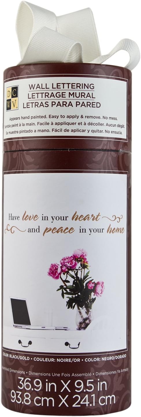Die Cuts With A View Lettering Have Love In Your Heart And Peace In Your Home, Black/Gold, Medium
