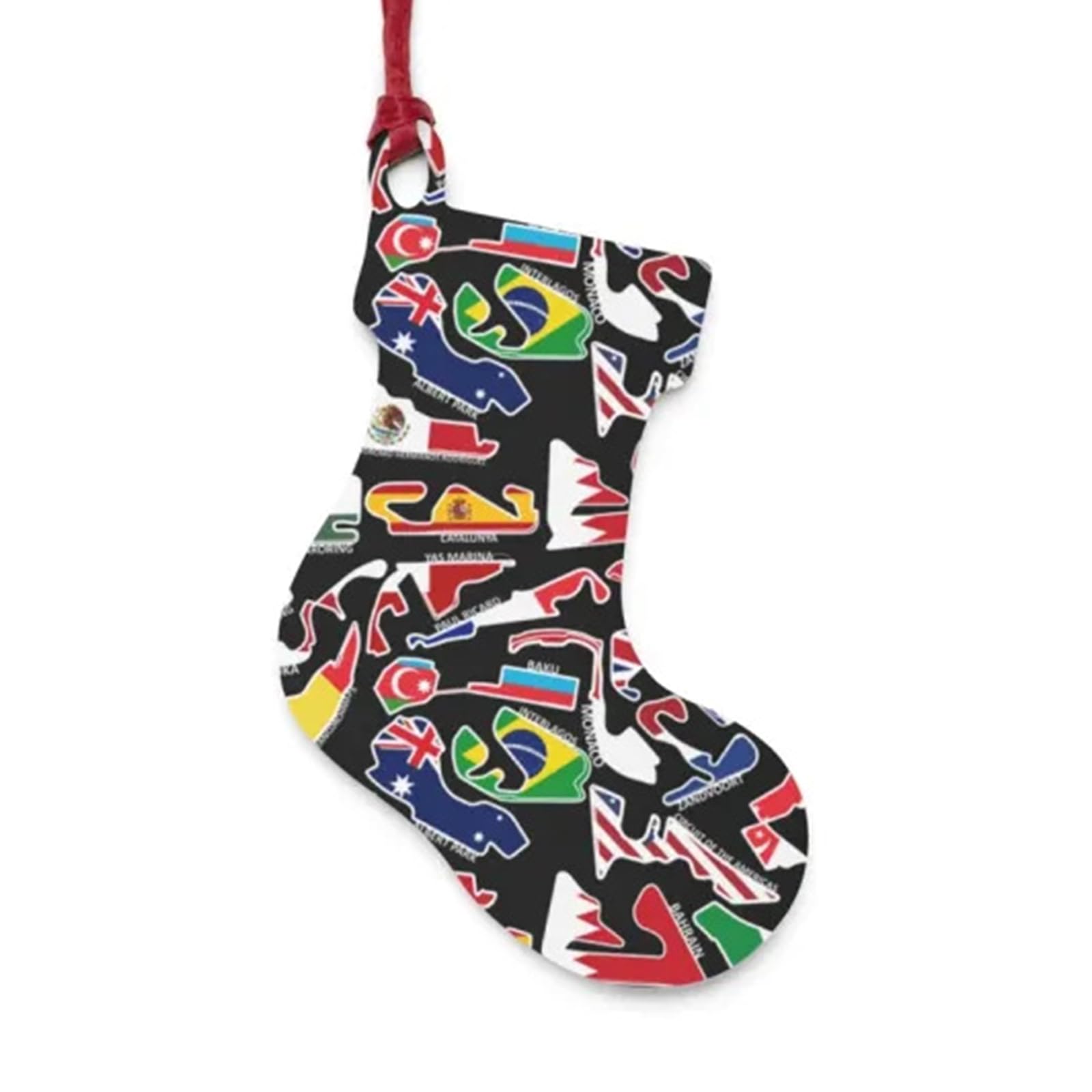 Formula One Tracks Ornament Christmas Themed Decoration Christmas Tree Hangings Pendant Party Ornaments Car Wood Ornament
