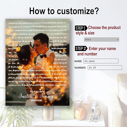 Vista 66 de Cartel de letras de canción de regalo personalizado para esposo, letras personalizadas y foto de pareja Wallart Letras de canciones de Wallart, arte