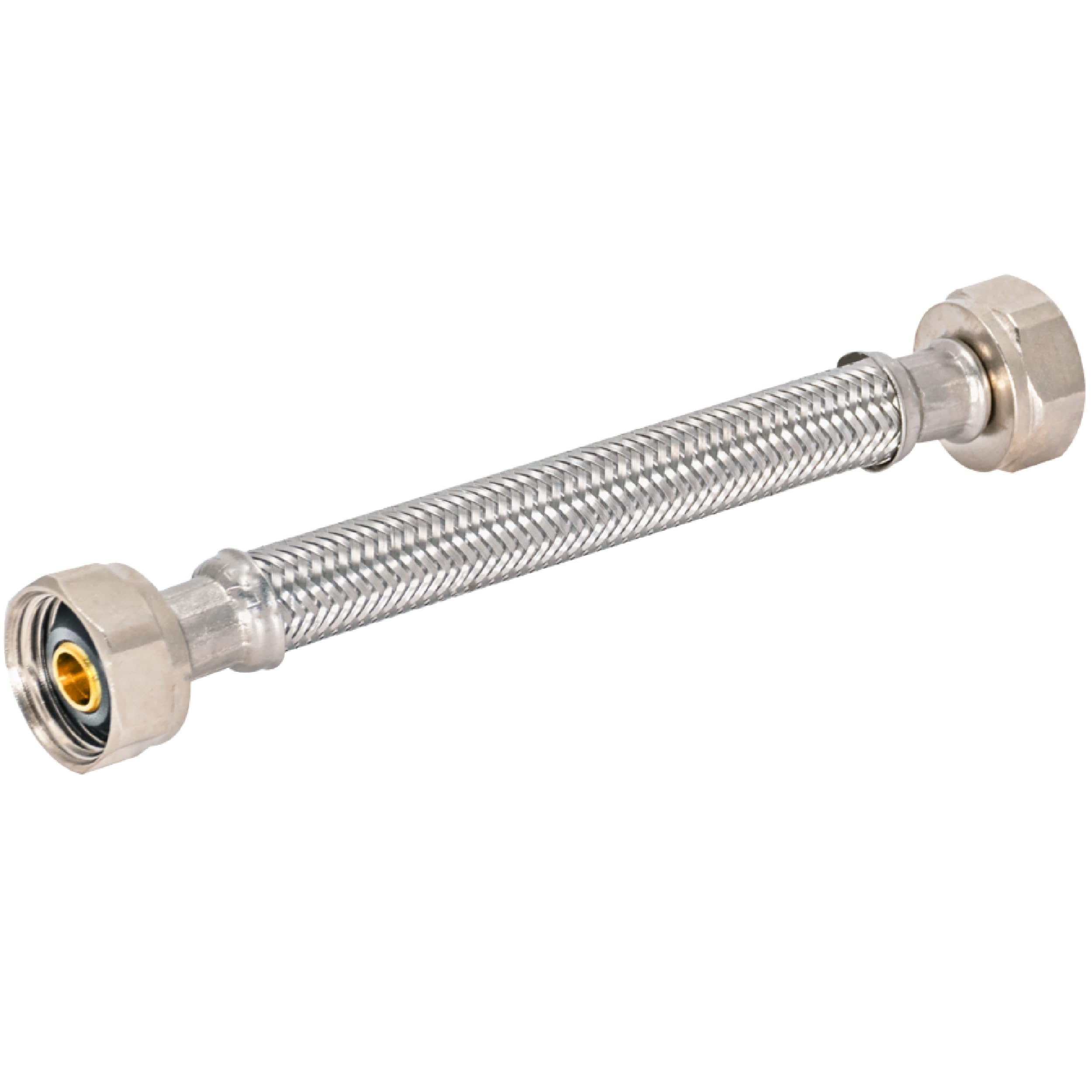 Eastman 6 Inch Steel-Flex Faucet Connector, Braided Stainless Steel Supply Line with 1/2 In. FIP Ends, 48013