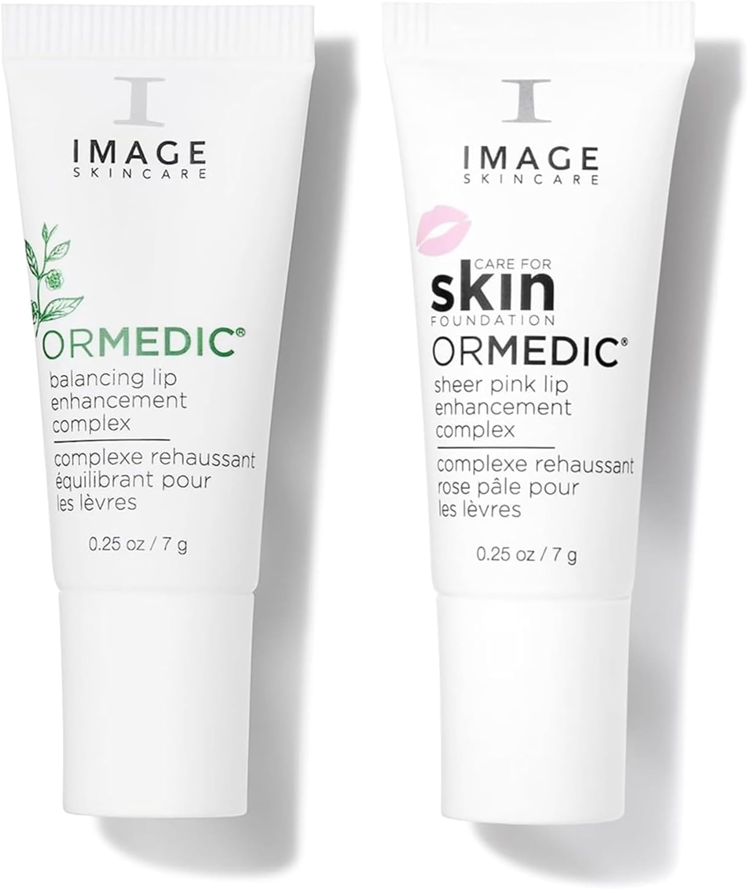 Ormedic pH Balancing Lip Enhancement Set, Deep Hydration Lip Plumpers for Fuller Lips, Sheer Pink and Clear, (2) 0.25 fl oz