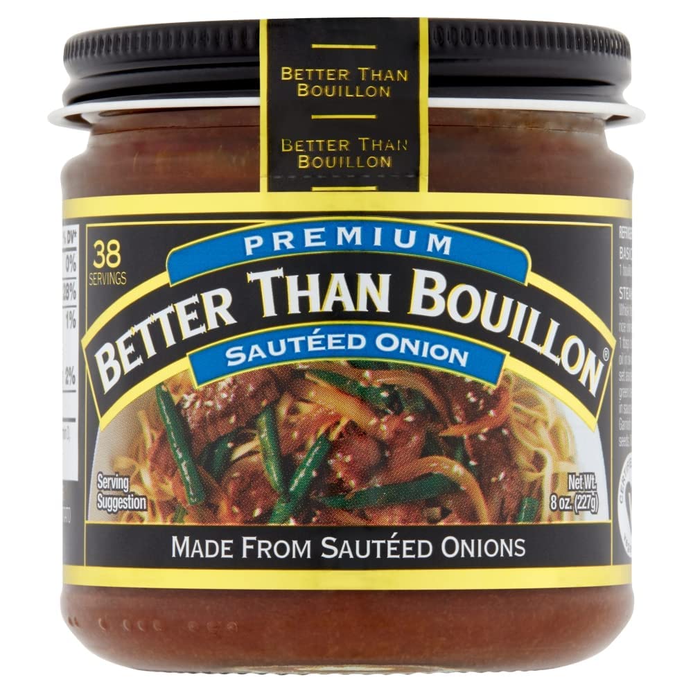Better Than Bouillon Premium Sauteed Onion Base, Made from Sauteed Onions, Blendable Base for Added Flavor, 38 Servings Per Jar (8 Ounce (Pack of 6))