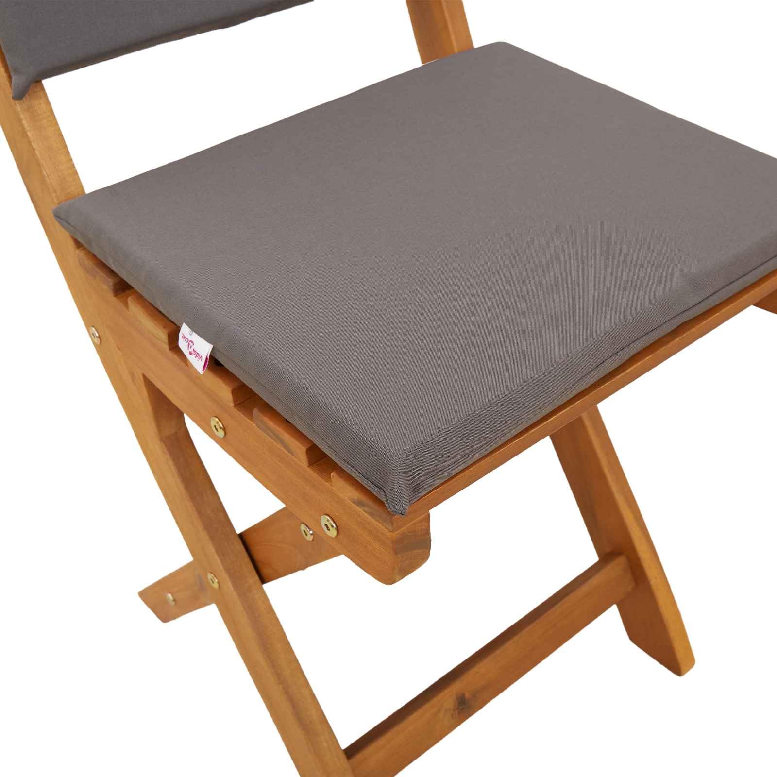 vidaXL Sillas Bistro de Exterior 2 pcs Gris Oscuro, Sillas de bistró Exteriores, Plegables y rústicas, mobiliario de jardín, Set de salón de Acacia