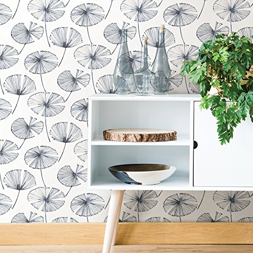 Nuwallpaper Nu2683 Aya Peel & Stick Wallpaper, Blue #TOP1