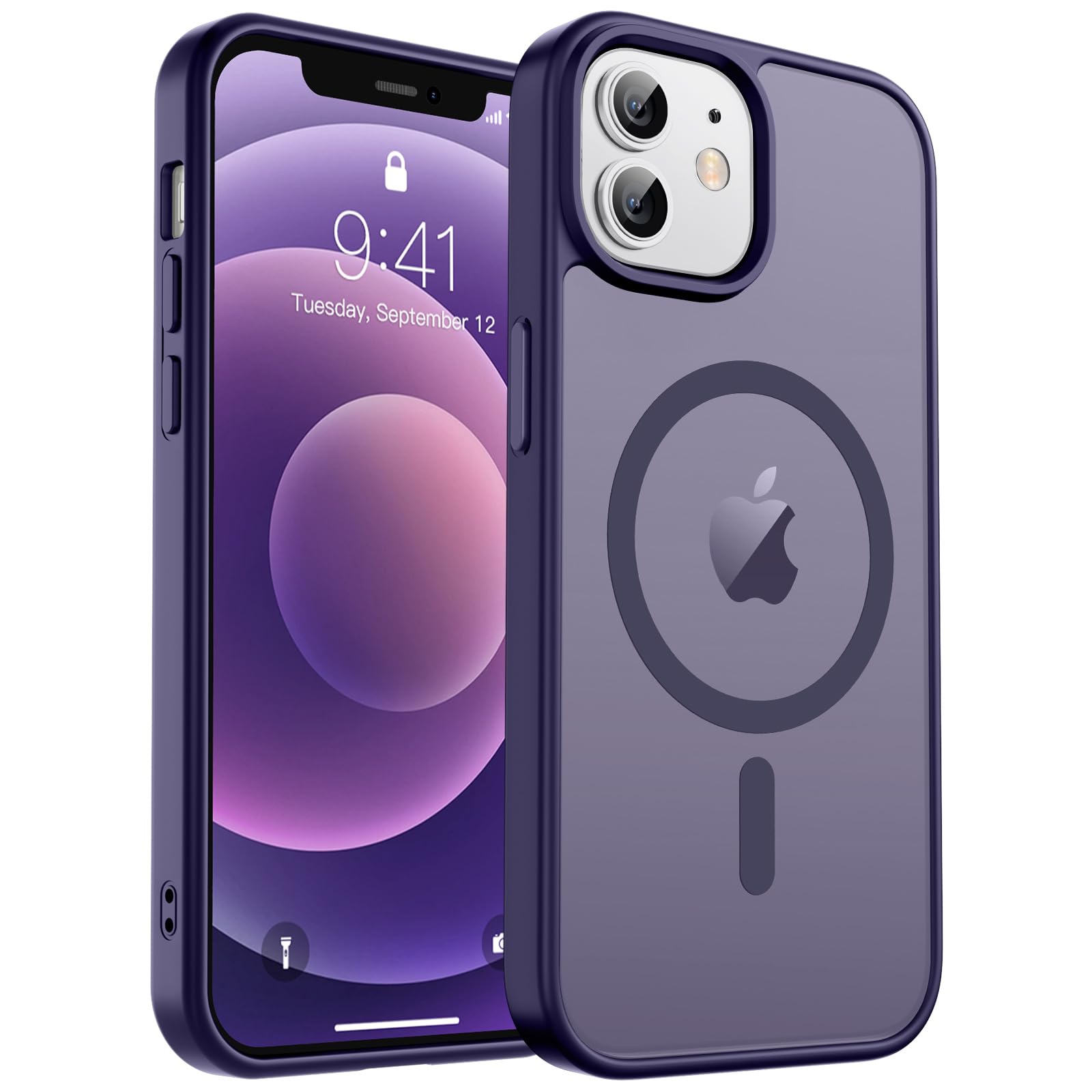 zapica Magnetic for iPhone 12 Case & iPhone 12 Pro Case, [Compatible with MagSafe] [Military Grade Drop Protection] Translucent Matte Shockproof