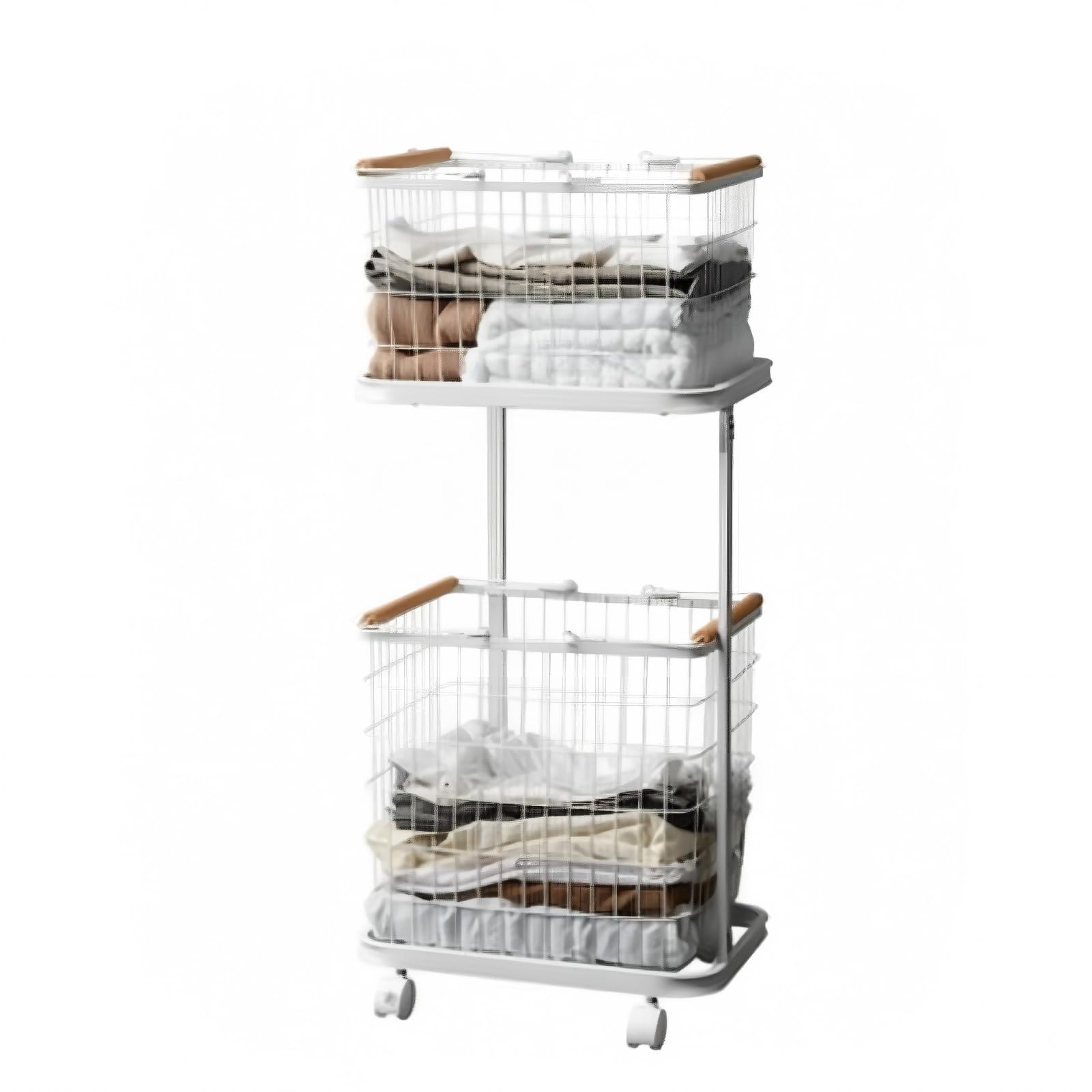 Zanthicia Rolling Laundry Sorter With Four Wheels For Second layer white
