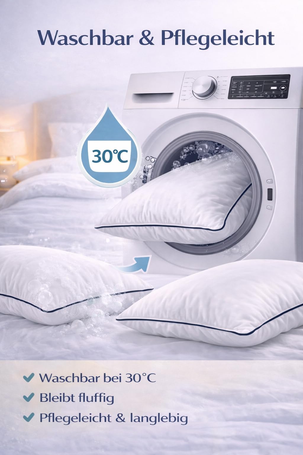 ELY PARKER Almohada contra el dolor de cuello Nano Gel calidad hotel 50 x 70 cm, apto para alérgicos, alternativa, 100% algodón, lavable (2 unidades)