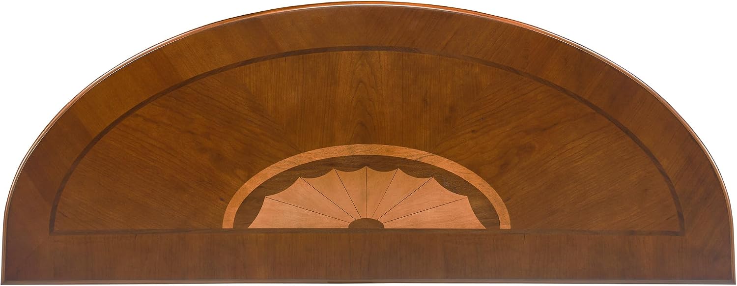 Entry Console Table With Drawer, Semi-Circle Wood Sofa Table with Storage Shelf, Solid Wood Half-moon Accent Table for Hallway, Living Room, 45.3"L x 17.7"D x 30"H Beeswax No-Tools Install SFZ1533MG