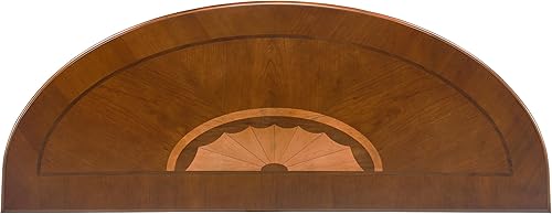 Miniatura 25 de PADMA HOUSE Mesa de sofá semicírculo tradicional de madera maciza con tapa de vidrio templado para sala de estar, nogal cereza