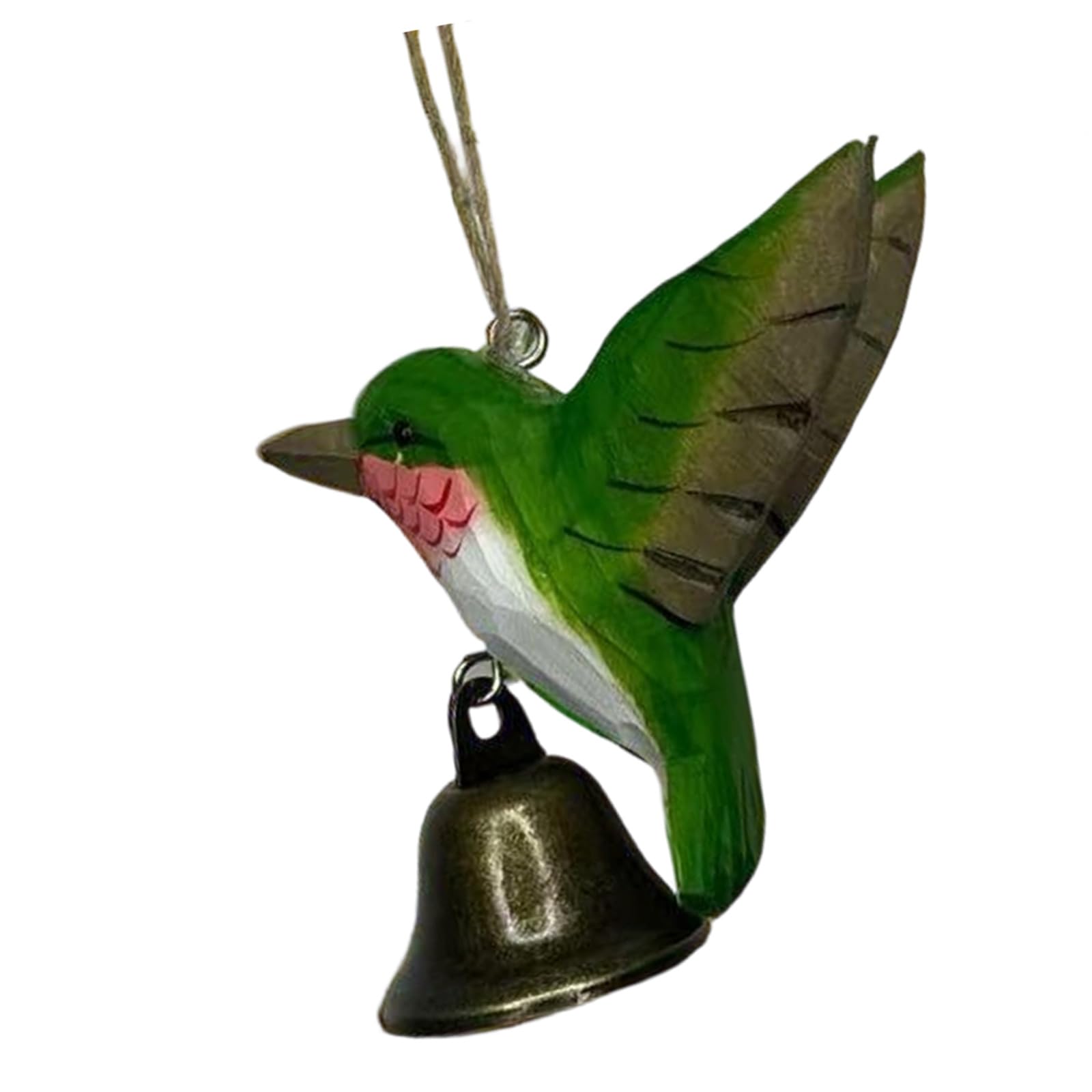 Hand Carved Wood Hummingbird Wind Chimes with Bells Figurines for Home Decor Wood Wind Chimes