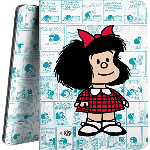 Grafoplás - Carpeta Escolar de Fundas Transparentes A4, Tapas Flexibles, 30 Forros de Polipropileno, Colección Diseño Mafalda Viñetas, Poliplás