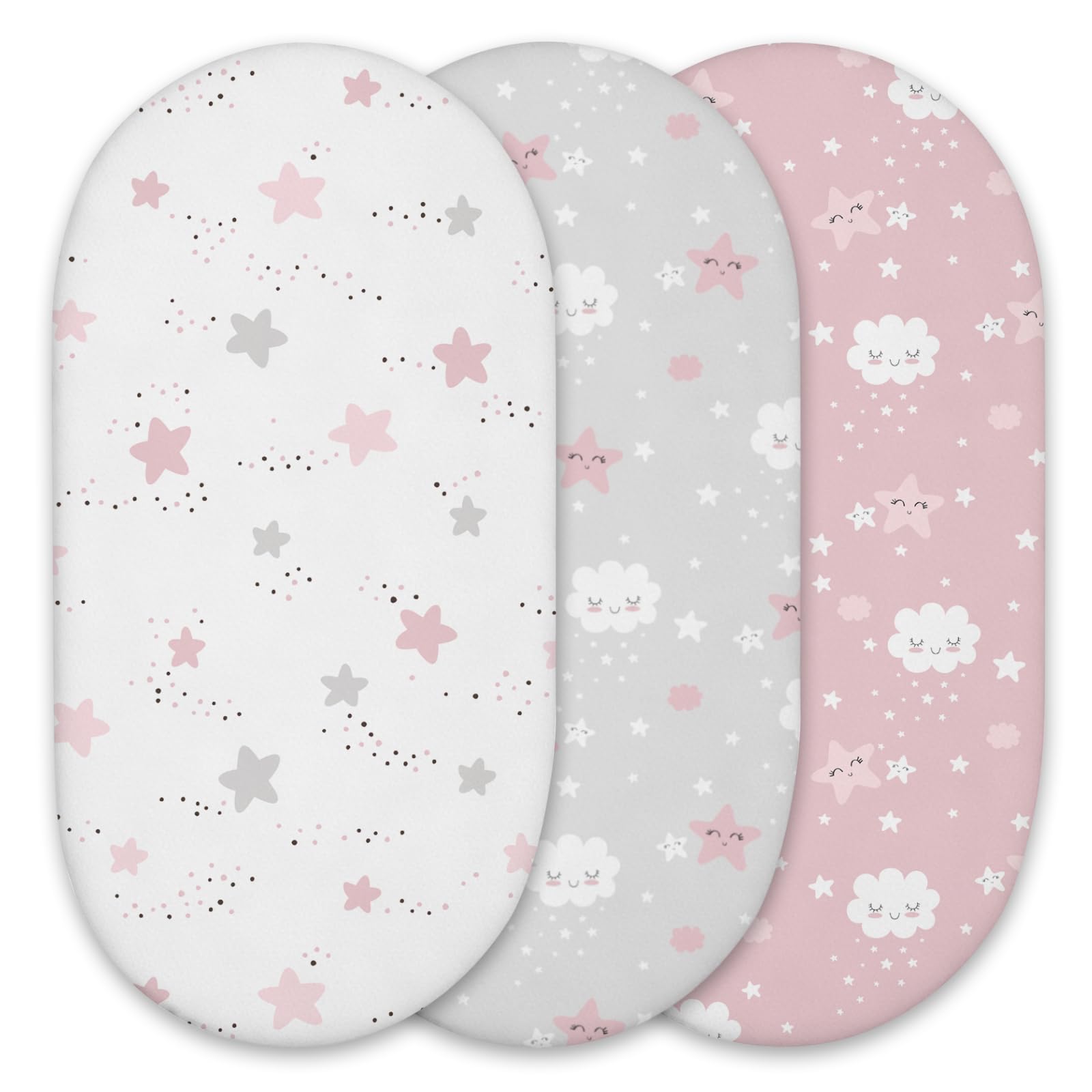 Bassinet Sheets for Baby Delight Snuggle Nest, Beside Me Doze, Snoo Smart, Fisher Price by TansyPanda, 3PC, 32 x 17 Inch, Ultra Soft, Breathable, Snug Fit, Unisex Boys, Girls (Woodland Rainbow) โ image 1
