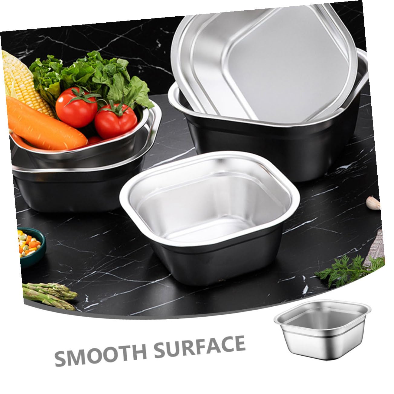 21 cm Edelstahl-Rührschüssel – stapelbare quadratische Schüssel für Teig Eier & Familienkochen – langlebig, vielseitig, Küchenzubehör zum Backen und Vorbereiten von Mahlzeiten