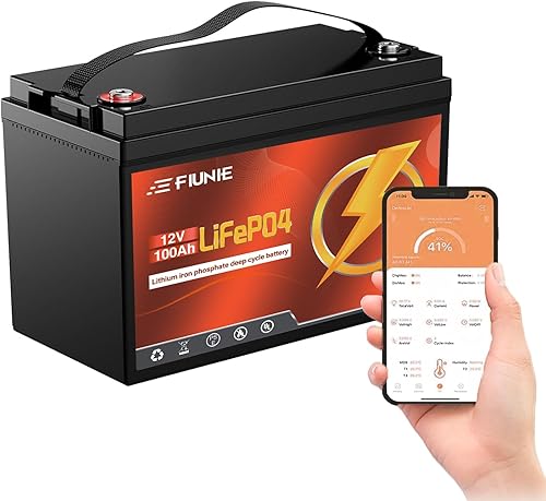 Miniatura 1 de Batería de litio de 12 V y 100 Ah con Bluetooth para motor de arrastre, RV, Comping, Marina, Solar, Fuera de la red, Lifepo4, batería de ciclos