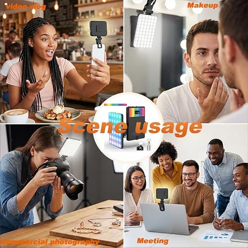 OneAfflatus Selfie Light for iPhone-Camera Light for Content Creator-Portable Light-Clip on Light with 3 Mode&10 Brightness Level, Ring Light for Phone TikTok-Makeup-Video Recording-Vlog-Laptop Black — view 4
